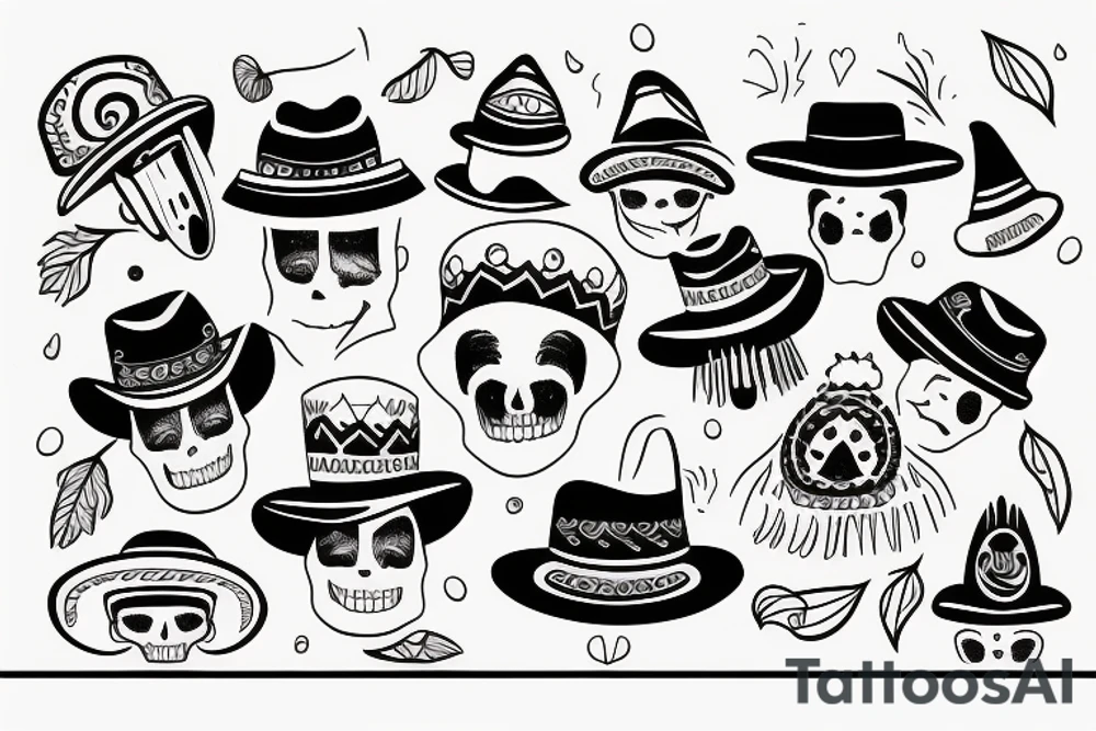 a banana with a sombrero tattoo idea