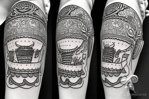 a banana with a sombrero tattoo idea