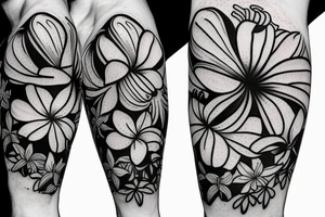 Bee with Plumeria Flowers tattoo idea
