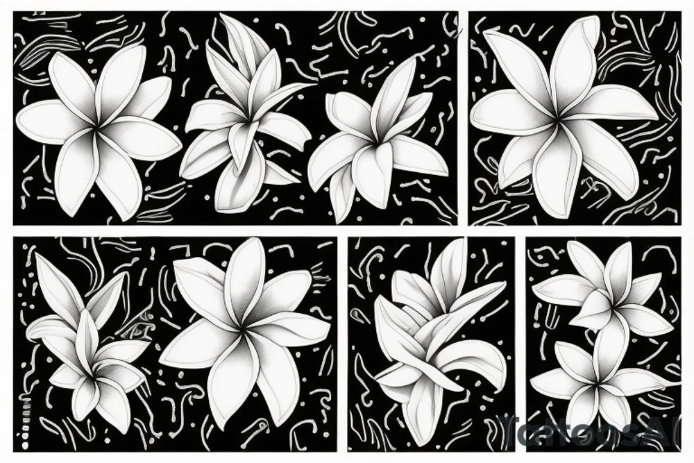 Bee with Plumeria Flowers tattoo idea