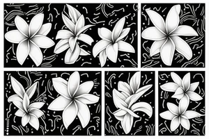 Bee with Plumeria Flowers tattoo idea