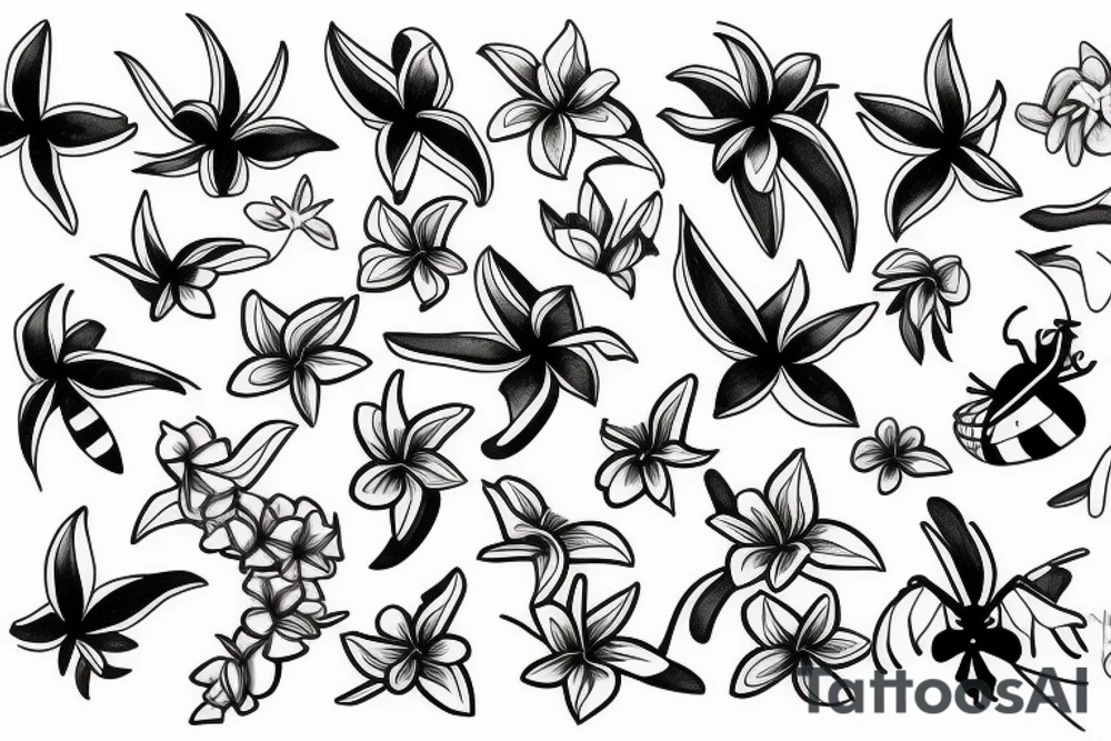 Bee and Plumeria tattoo idea
