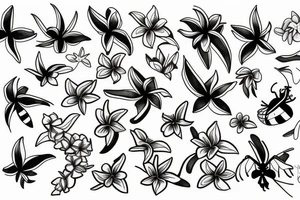 Bee and Plumeria tattoo idea