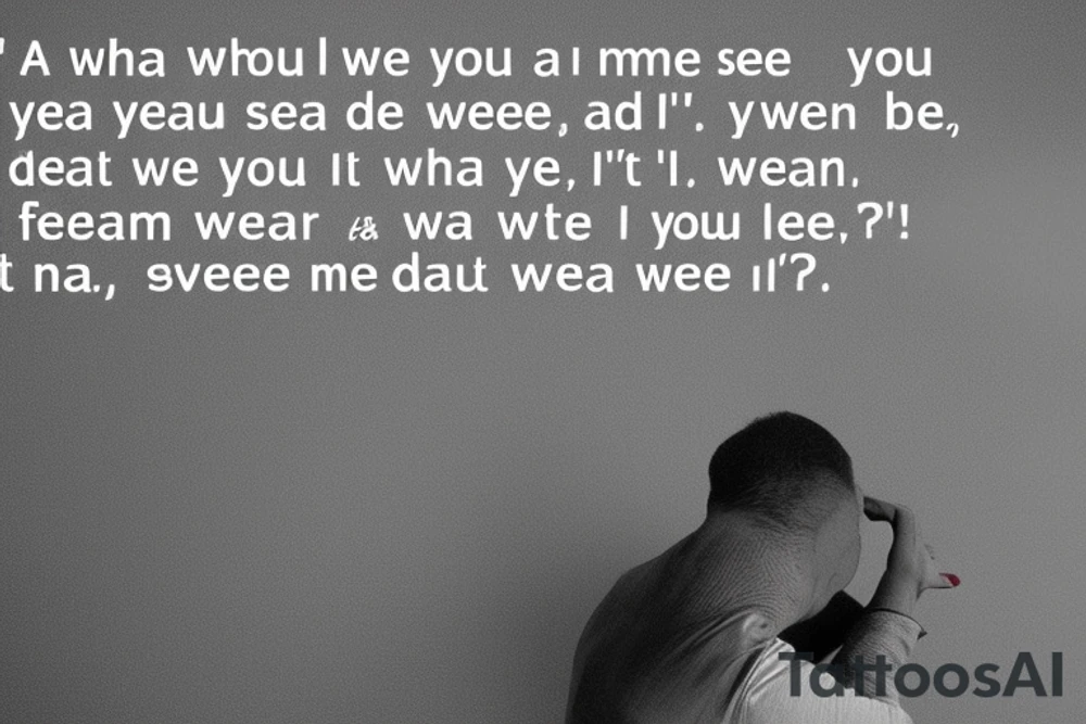 Who am I? Do you mean… where I’m from? What I one day might become? What I do? What I’ve done? What I dream? Do you mean… what you see? What you see or what I’ve seen? What I fear or what I dream? Do you mean who I love? Do you mean what I’ve lost? WHO AM I? I guess who I am is exactly the same as who you are. Not better than. Not less than. Because there is no one who has been or will ever be exactly the same as either you or me. tattoo idea