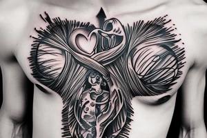 Rib cage with heart sticking out tattoo idea