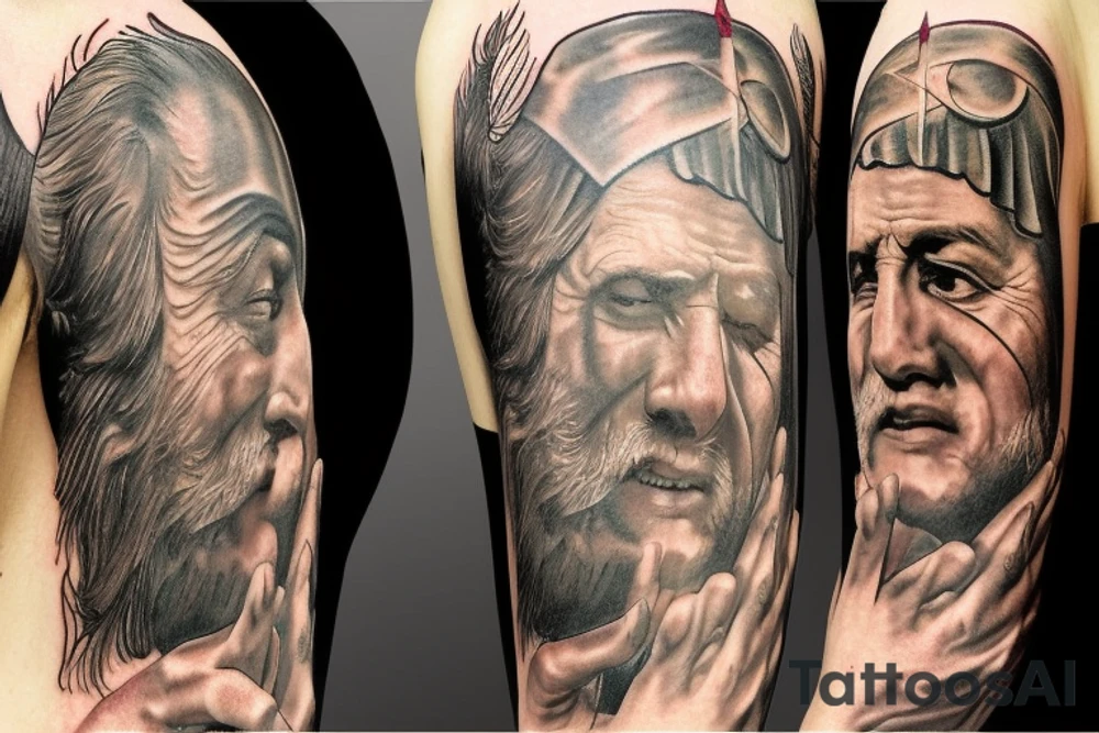 Abraham tries to sacrifice his son Isaac paint from Gerhard Wilhelm von Reutern tattoo idea