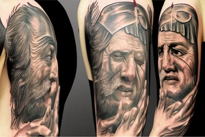 Abraham tries to sacrifice his son Isaac paint from Gerhard Wilhelm von Reutern tattoo idea