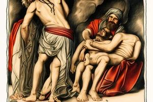 Abraham tries to sacrifice his son Isaac paint from Gerhard Wilhelm von Reutern tattoo idea