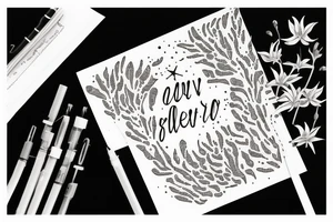 Quotation in typewriter font "non ducor, duco" surrounded by stargazing lilies tattoo idea