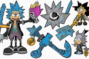 Rick sanchez wielding keyblade from kingdom hearts tattoo idea