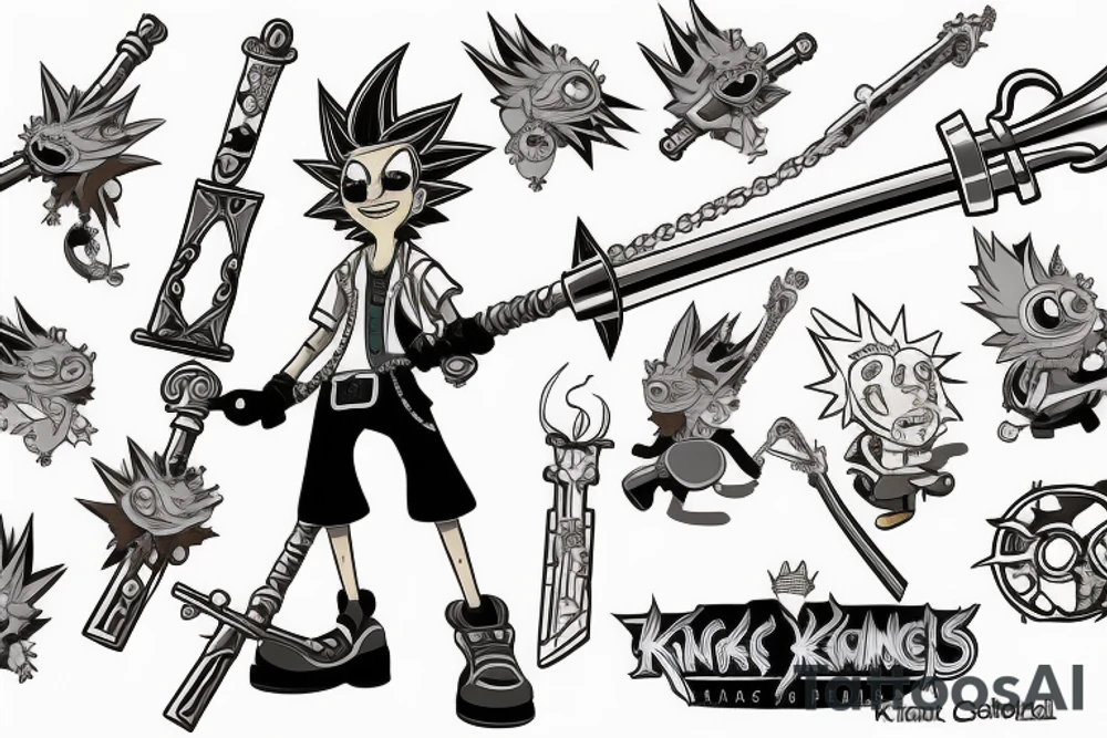 Rick sanchez wielding keyblade from kingdom hearts tattoo idea
