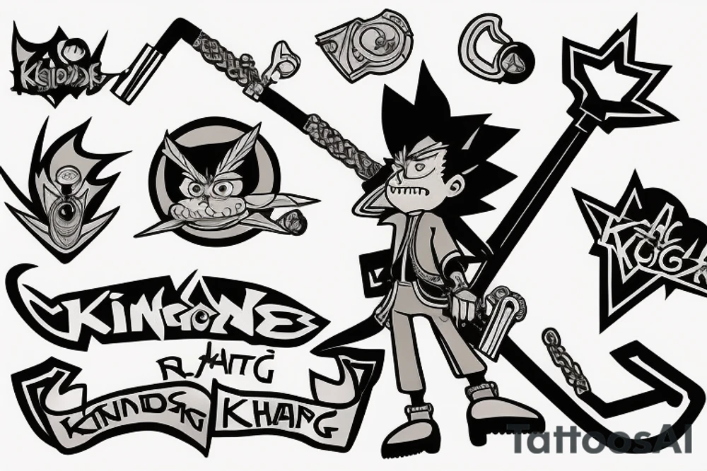 Rick sanchez wielding keyblade from kingdom hearts tattoo idea