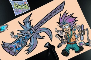 Rick sanchez wielding keyblade from kingdom hearts tattoo idea