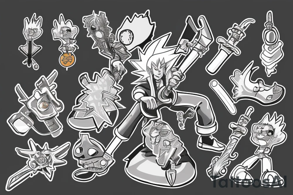 Rick sanchez wielding keyblade from kingdom hearts tattoo idea