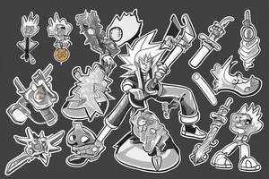 Rick sanchez wielding keyblade from kingdom hearts tattoo idea