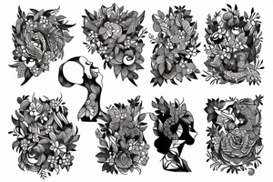 strong woman surrounded by technology and nature tattoo idea