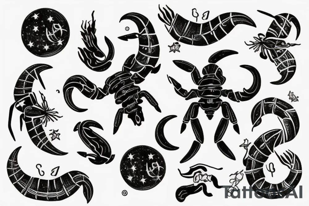 scorpio constellation inside scorpion amongst stars and moon tattoo idea scorpio constellation inside scorpion amongst stars and moon tattoo idea