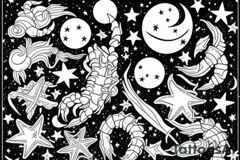 scorpio constellation inside scorpion amongst stars and moon tattoo idea scorpio constellation inside scorpion amongst stars and moon tattoo idea
