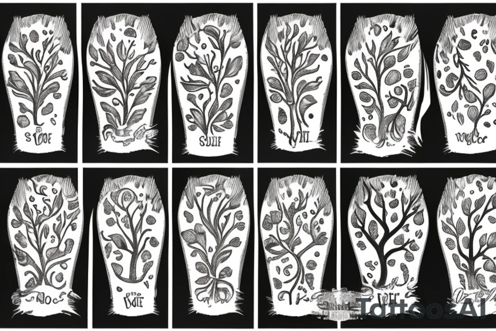 Sun captured under tree tattoo idea
