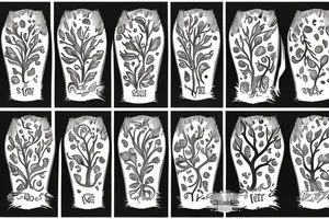 Sun captured under tree tattoo idea