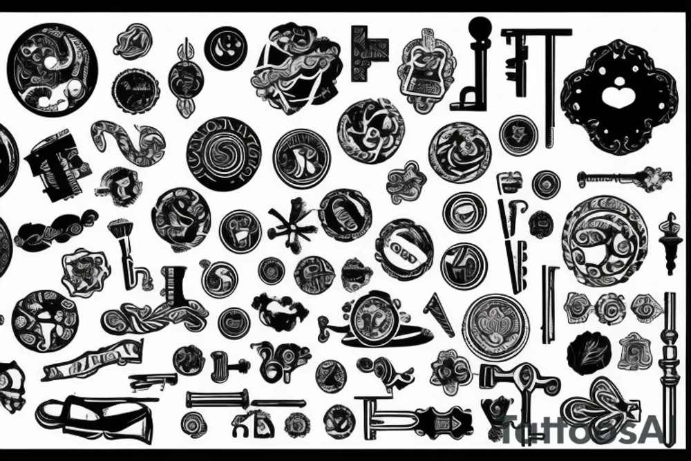Vintage key tattoo idea