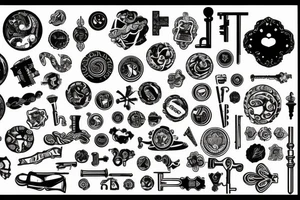 Vintage key tattoo idea