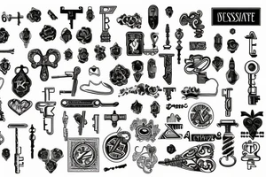 Vintage key tattoo idea