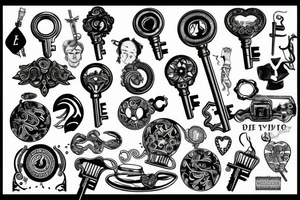 Vintage key tattoo idea