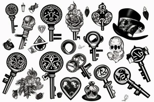 Vintage key tattoo idea