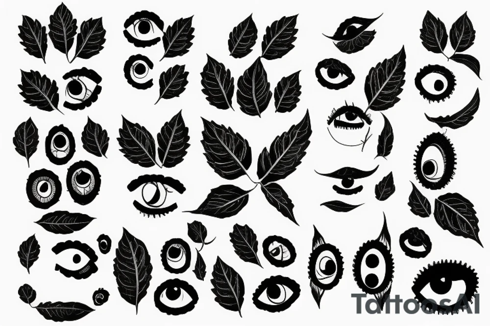 Plant made of eyes tattoo idea