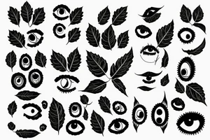 Plant made of eyes tattoo idea