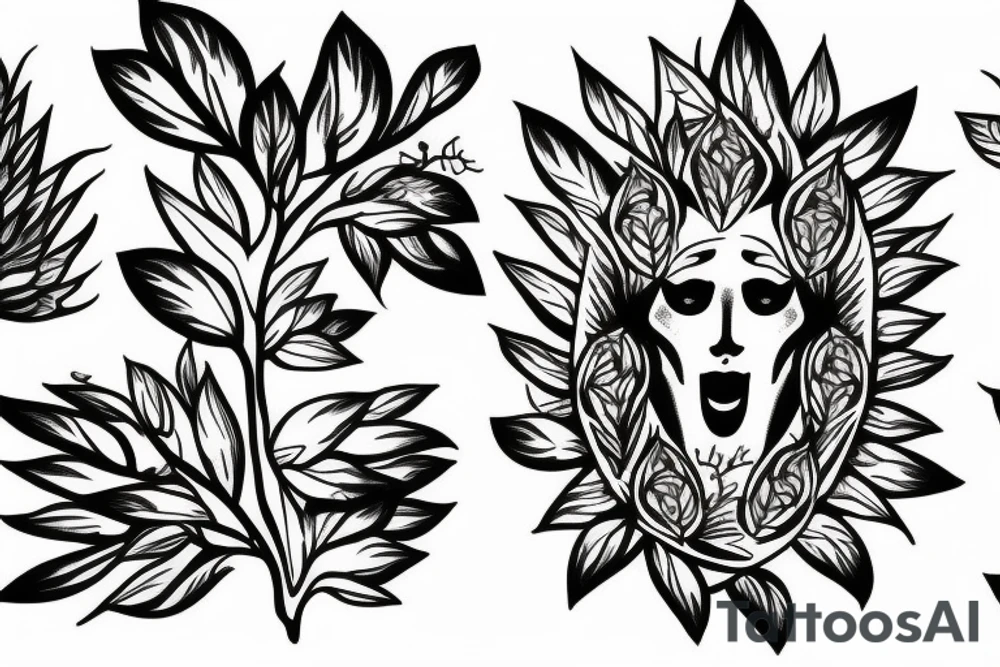Plant made of eyes tattoo idea