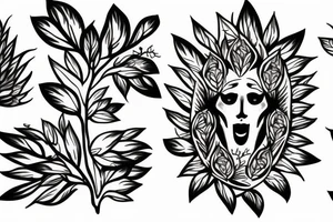 Plant made of eyes tattoo idea
