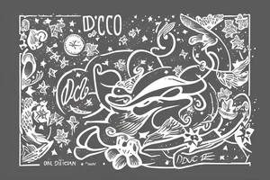 quotation "non ducor, duco" in type writer font surrounded by stars, a mouse and lilies tattoo idea