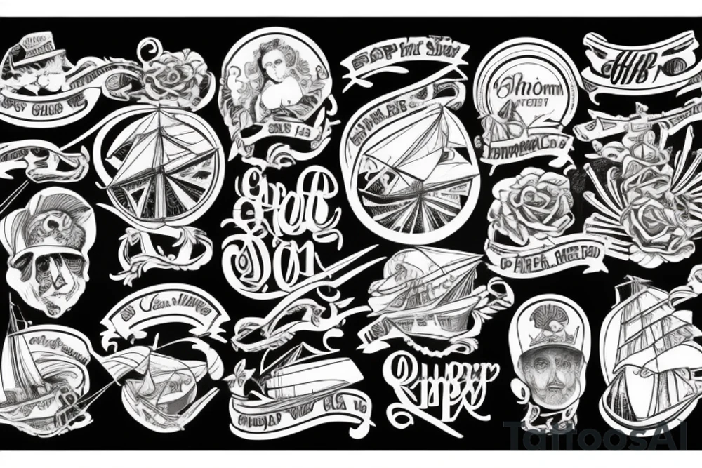Traditional old school clipper ship R.I.P. Mom tattoo idea