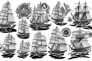 Traditional clipper ship with R.I.P. Mom tattoo idea
