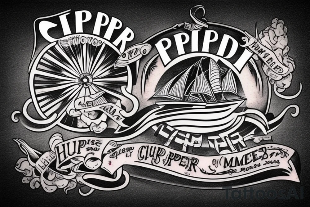 Clipper ship with “RIP Mom” tattoo idea