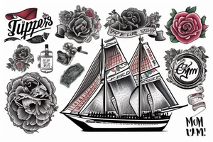 Clipper ship with “RIP Mom” tattoo idea