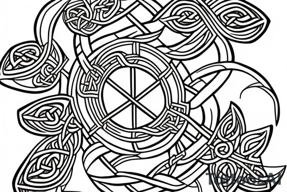 Celtic father daughter knot with Lillies tattoo idea
