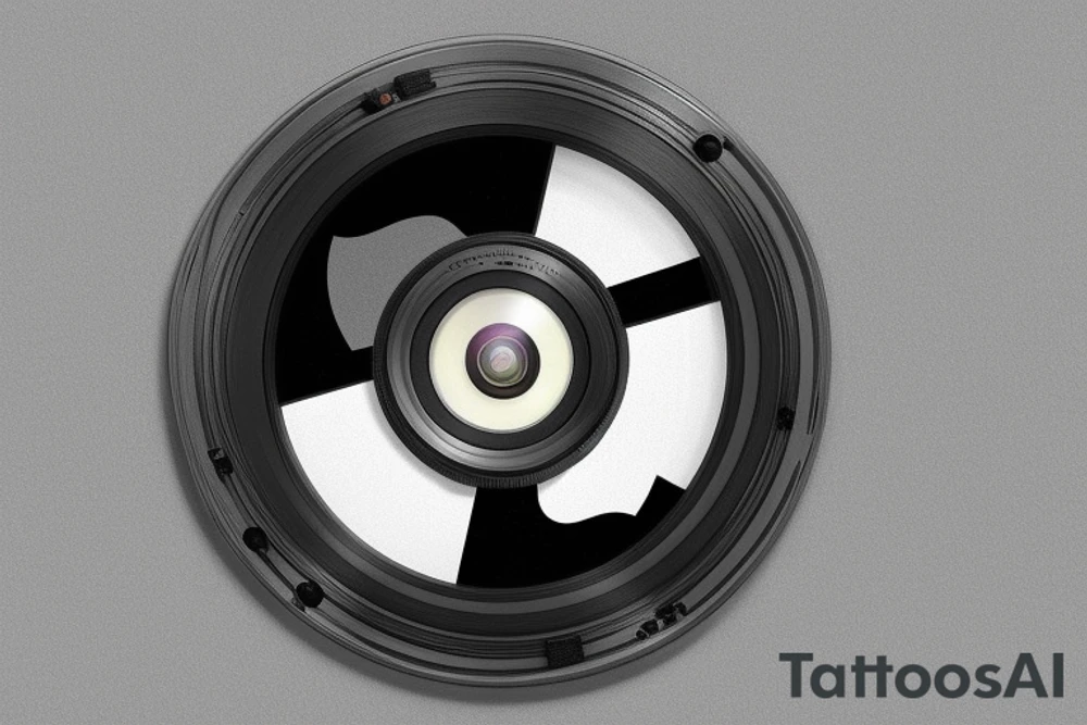 a camera with a film reel wrapped around it. The camera would be in black ink and the film reel would be in a shade of gray. Around the base of the camera and film reel would be a small cluster of stars, which would represent the stars in the night sky, a popular symbol in the film industry. The stars would be in a variety of colors, such as blue, white, and yellow, to give it a more vibrant look. On the lens of the camera would be a small light, which is meant to signify the light of creativity, as well as the light of the projector. Lastly, the words "Cinematographer" would be written in a small font along the bottom of the tattoo. tattoo idea