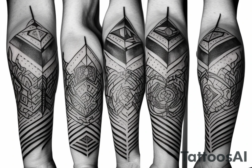 Arrow mixed with coordinates with word focus tattoo idea