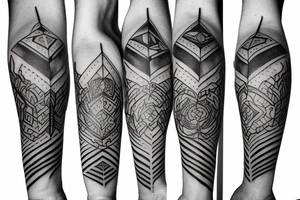 Arrow mixed with coordinates with word focus tattoo idea