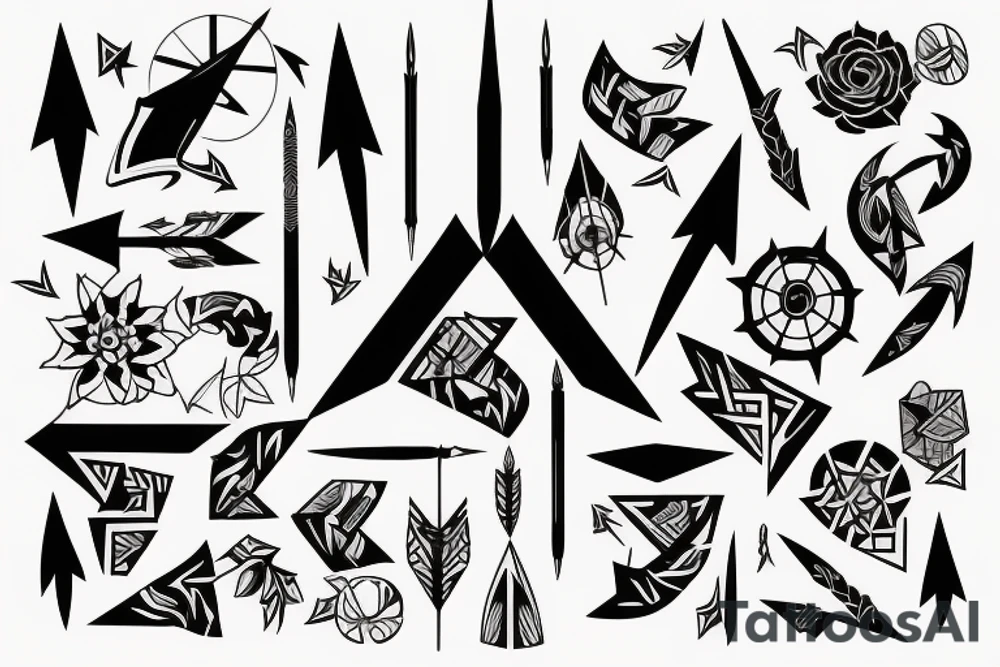 Arrow mixed with word focus tattoo idea