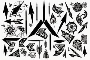 Arrow mixed with word focus tattoo idea