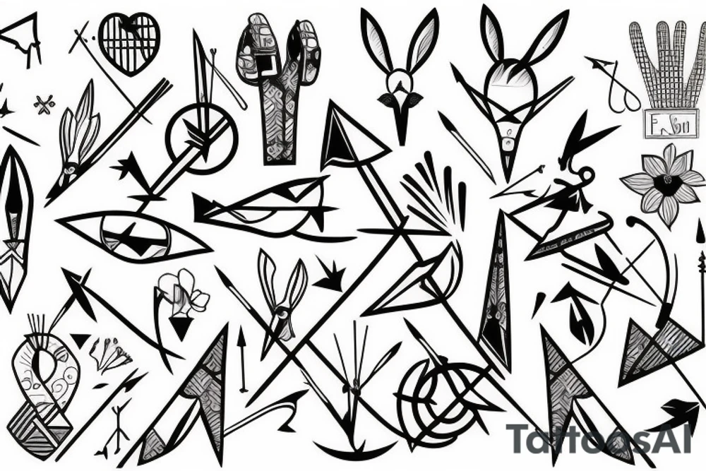 Arrow and bunny tattoo idea