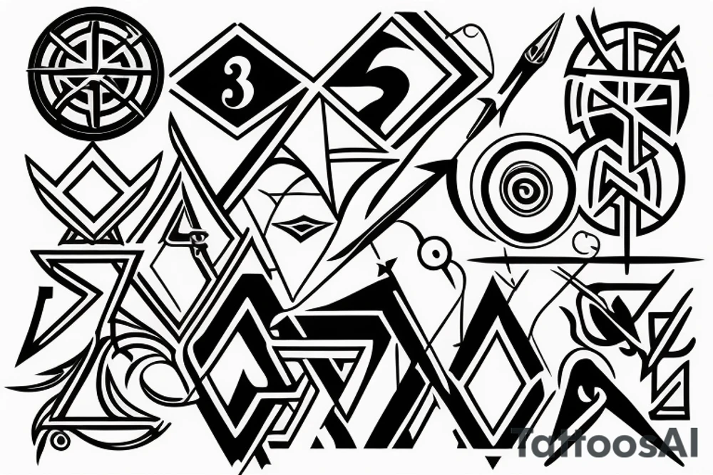 Arrow and numbers tattoo idea