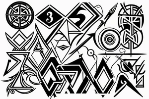 Arrow and numbers tattoo idea
