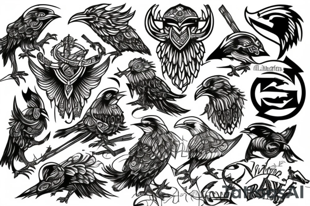 Viking ravens tattoo idea