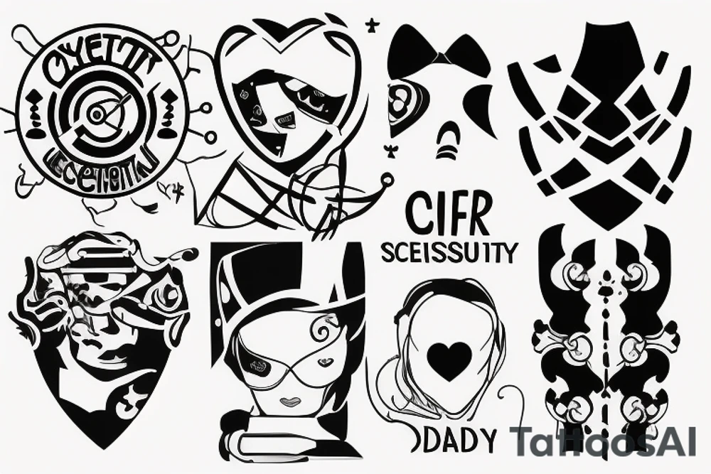 Cyber security, 2 daughters, 2 dates of birth: 10AUG2021 & 07DEC2019 tattoo idea