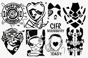 Cyber security, 2 daughters, 2 dates of birth: 10AUG2021 & 07DEC2019 tattoo idea